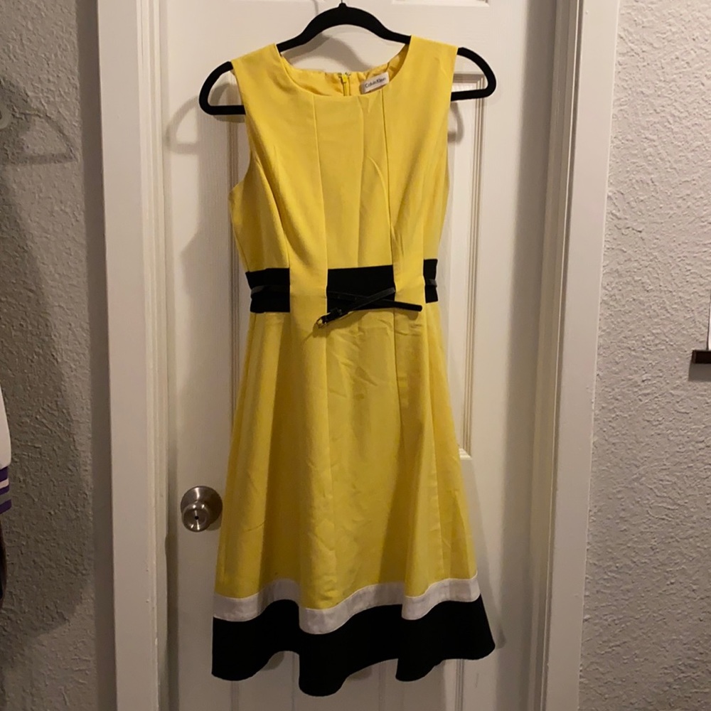 Calvin Klein 4 yellow dress